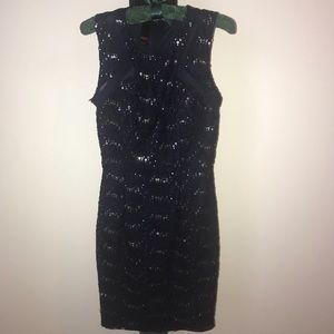 Navy Sequined Mini Dress
